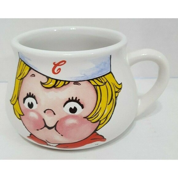 Houston Harvest 1998 Campbells Soup Kid Large Mug White Ceramic 16 oz Bowl - Picture 2 of 7